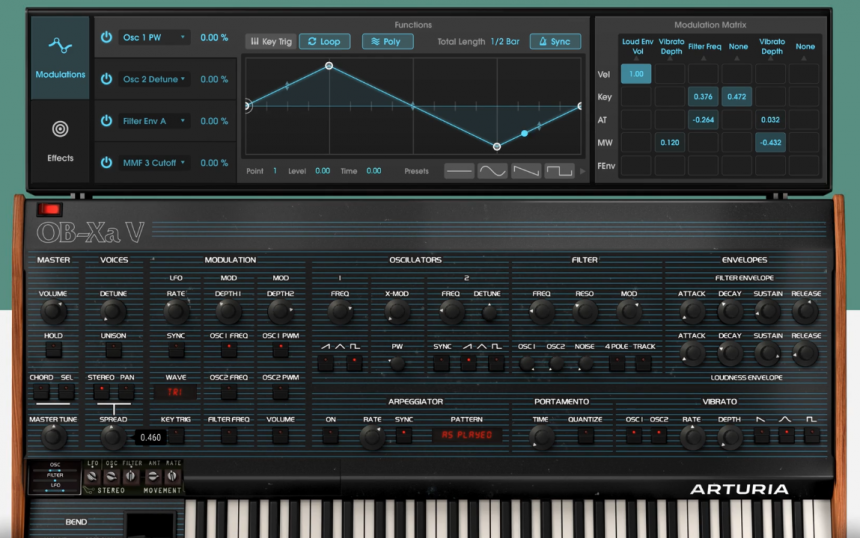 Arturia OBXa V, un gran Oberheim virtual y vitaminado Hispasonic